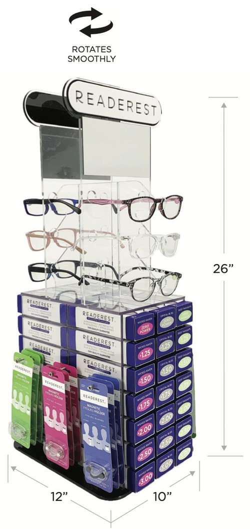 6-Up Combo Display (90 Reading Glasses + 50 Magnetic Holders)